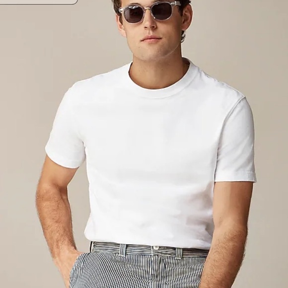 J crew Relaxed premium-weight cotton no-pocket T-shirt white - Picture 1 of 5